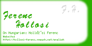 ferenc hollosi business card